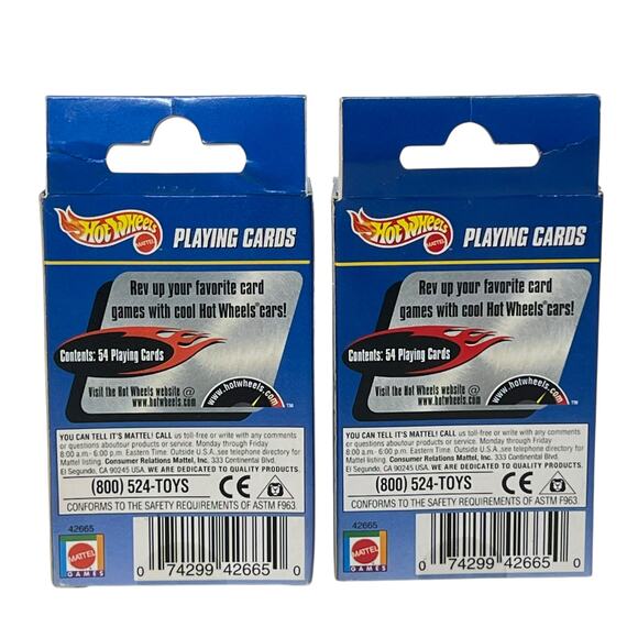 Vintage Hot Wheels Playing Cards – 2 Sealed Decks Mattel 2000 Cars Collectible - Picture 3 of 5